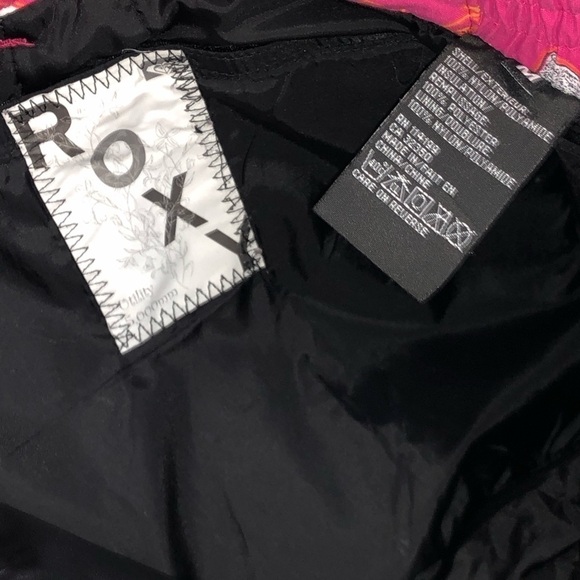 Roxy Girls Abstract Barbie Pink Camo Floral Combo Printed Snow Pants size M (10) - Picture 7 of 14